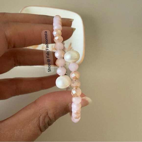 Rose Quartz Pearl Beaded Bracelet - Picture 5 of 6